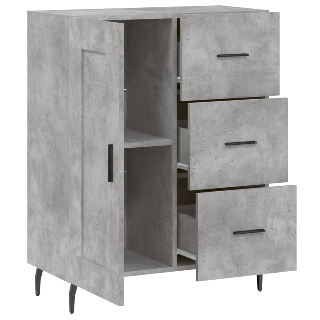 Credenza Grigio Cemento 69,5x34x90 cm in Legno Multistrato 830280