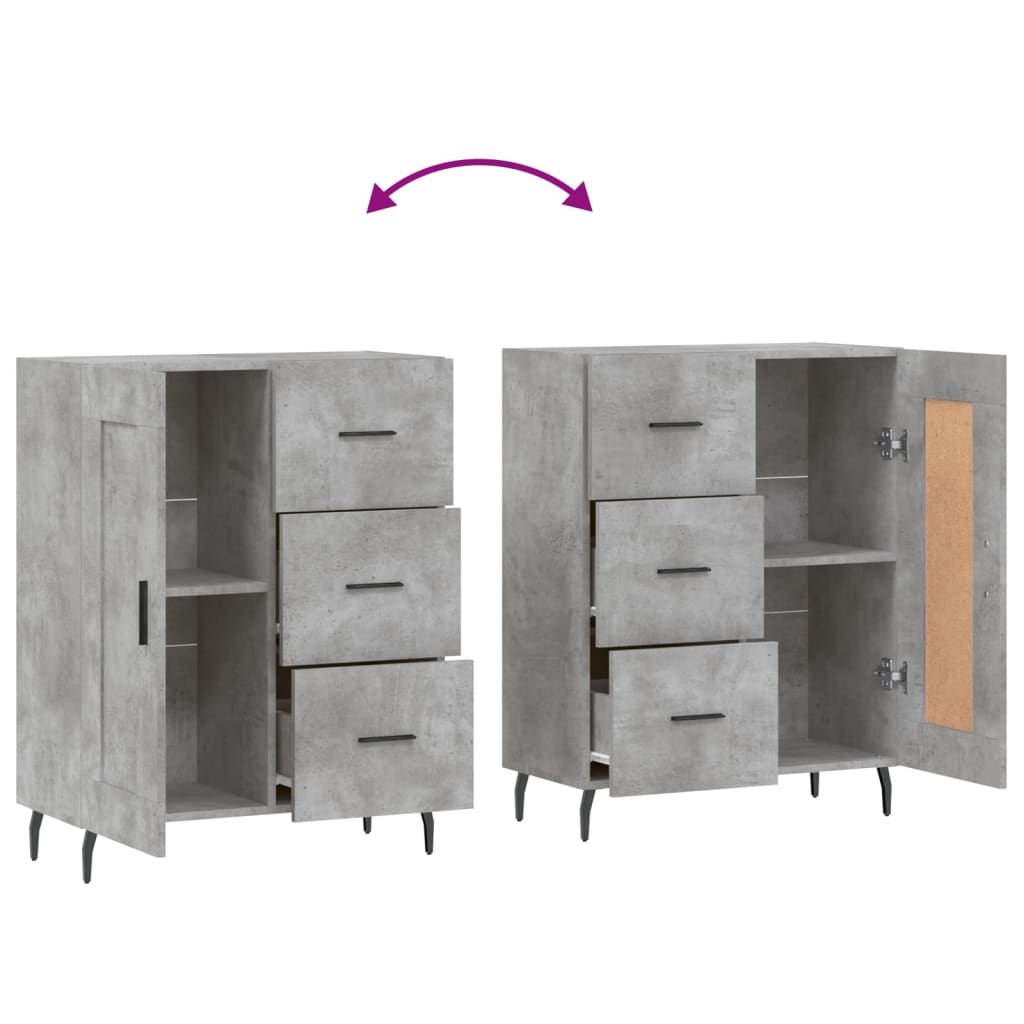 Credenza Grigio Cemento 69,5x34x90 cm in Legno Multistrato 830280