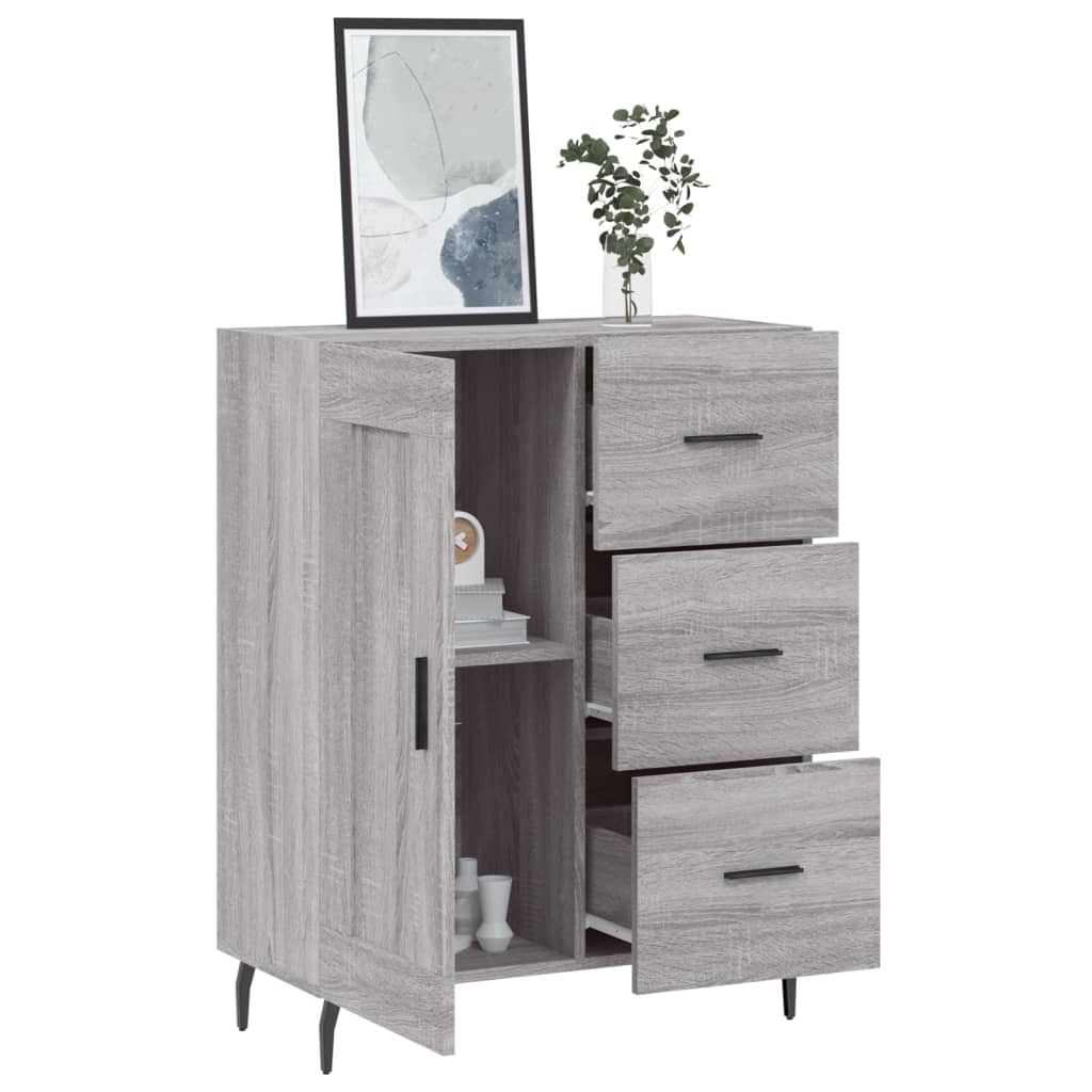 Credenza Grigio Sonoma 69,5x34x90 cm in Legno Multistrato 830282