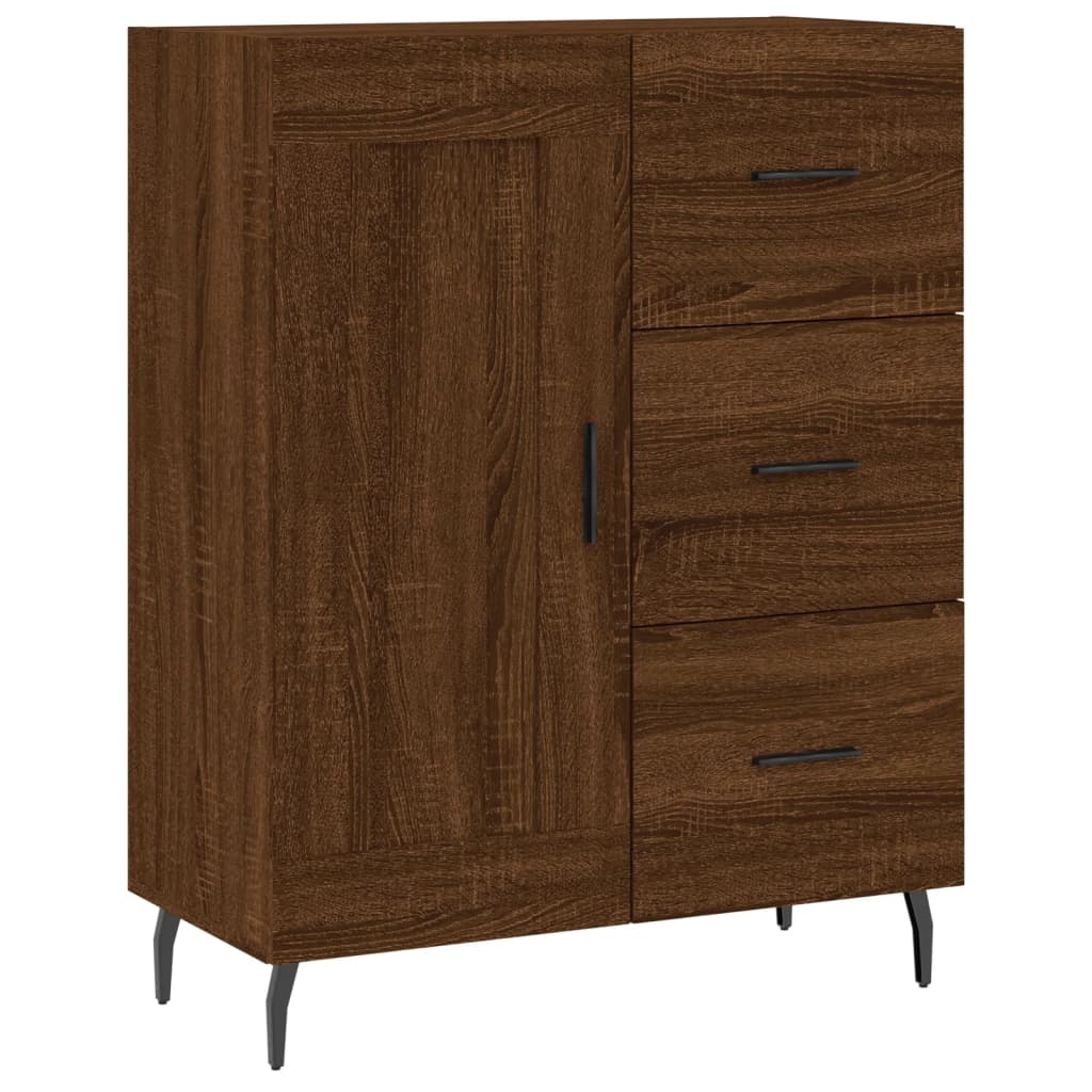 Credenza Rovere Marrone 69,5x34x90 cm in Legno Multistrato 830283