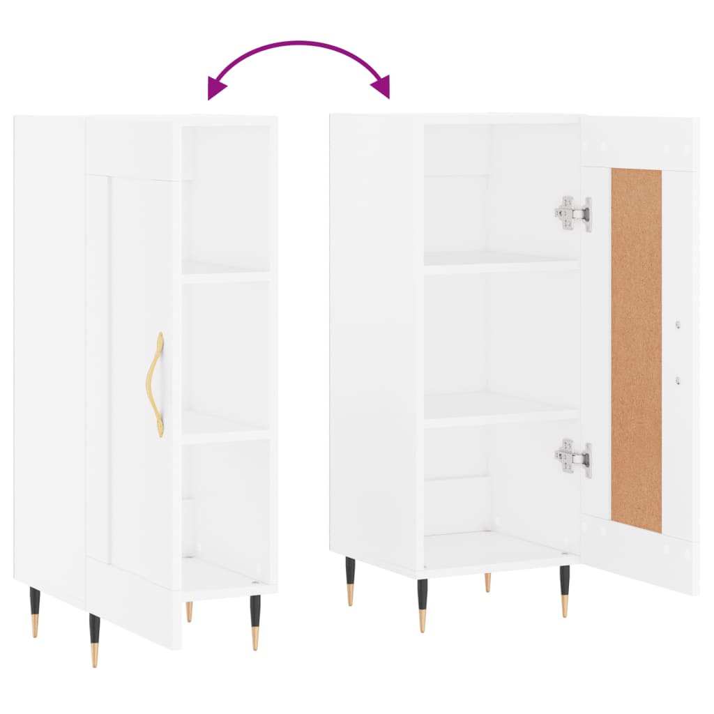 Credenza Bianca 34,5x34x90 cm in Legno Multistrato 830420