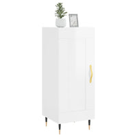 Credenza Bianco Lucido 34,5x34x90 cm in Legno Multistrato 830422