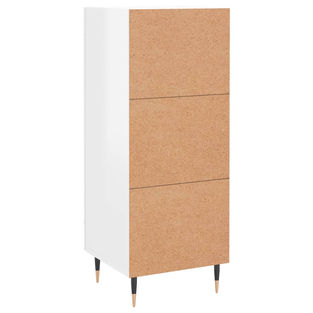 Credenza Bianco Lucido 34,5x34x90 cm in Legno Multistrato 830422