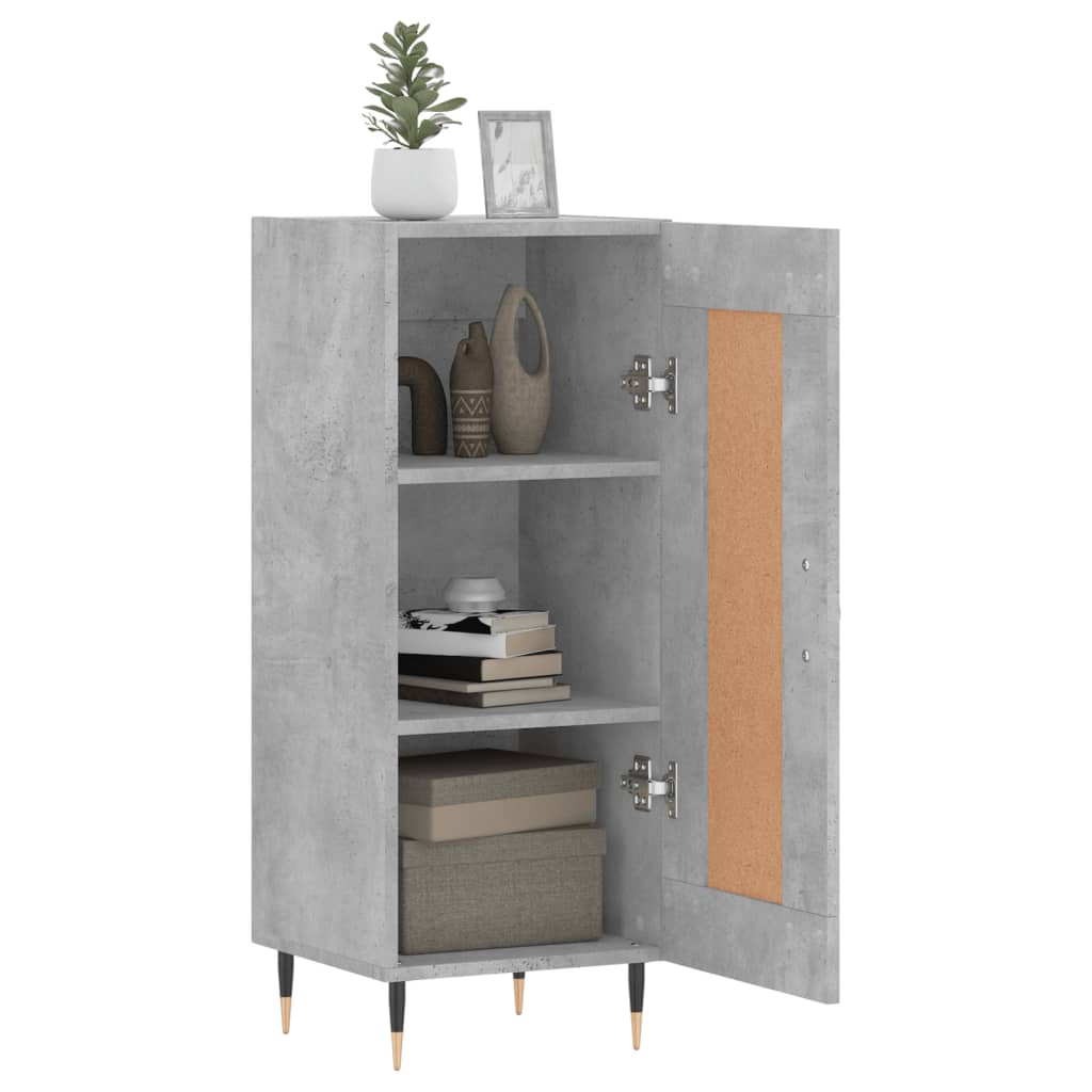 Credenza Grigio Cemento 34,5x34x90 cm in Legno Multistrato 830424