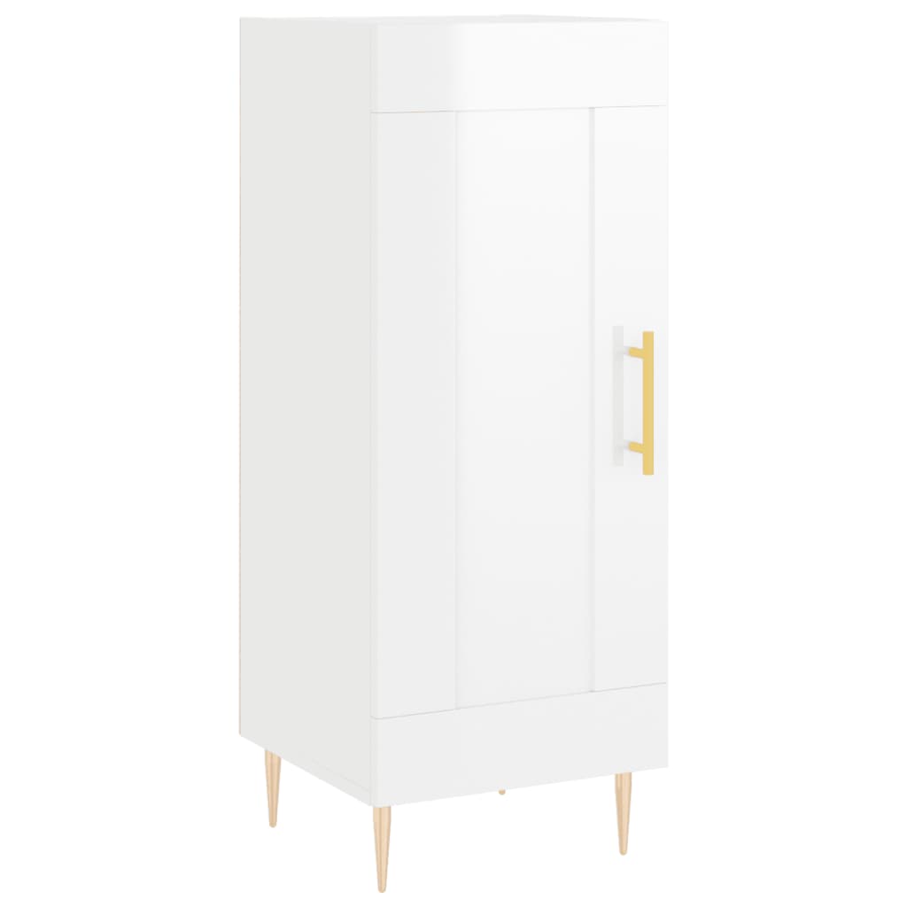 Credenza Bianco Lucido 34,5x34x90 cm in Legno Multistratocod mxl 79515