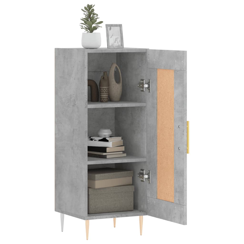 Credenza Grigio Cemento 34,5x34x90 cm in Legno Multistrato 830432