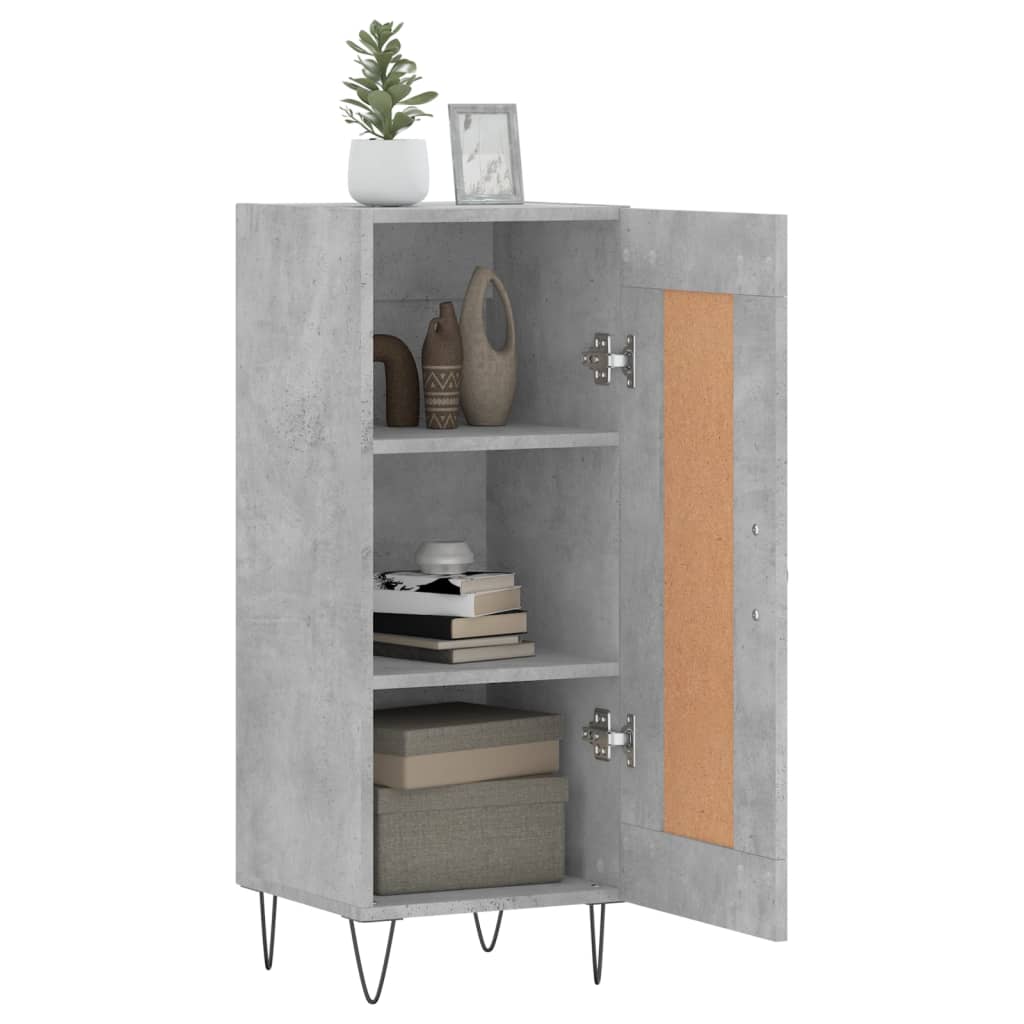 Credenza Grigio Cemento 34,5x34x90 cm in Legno Multistrato 830440