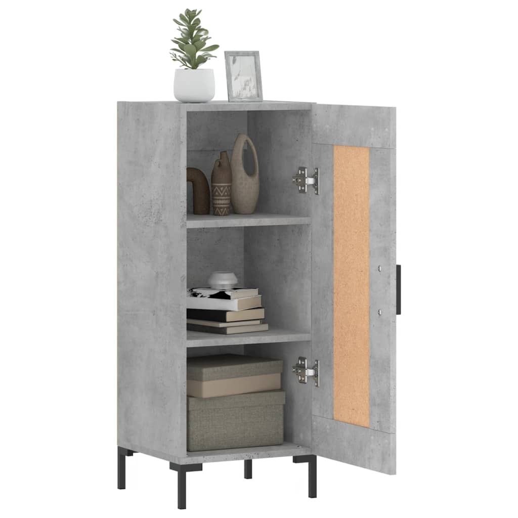 Credenza Grigio Cemento 34,5x34x90 cm in Legno Multistrato 830448