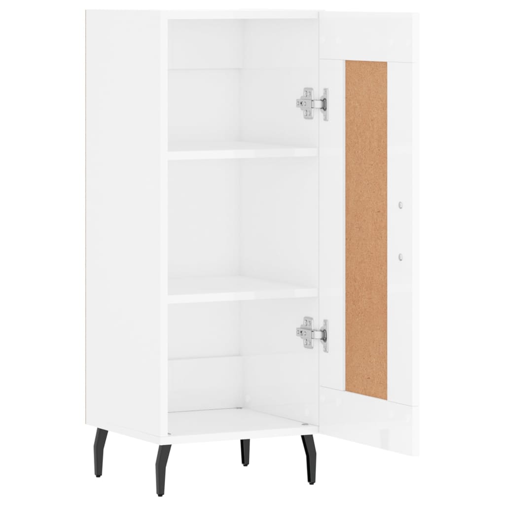 Credenza Bianco Lucido 34,5x34x90 cm in Legno Multistrato 830462