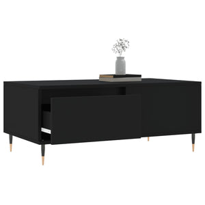 Tavolino da Salotto Nero 90x50x36,5 cm in Legno Multistrato 830797