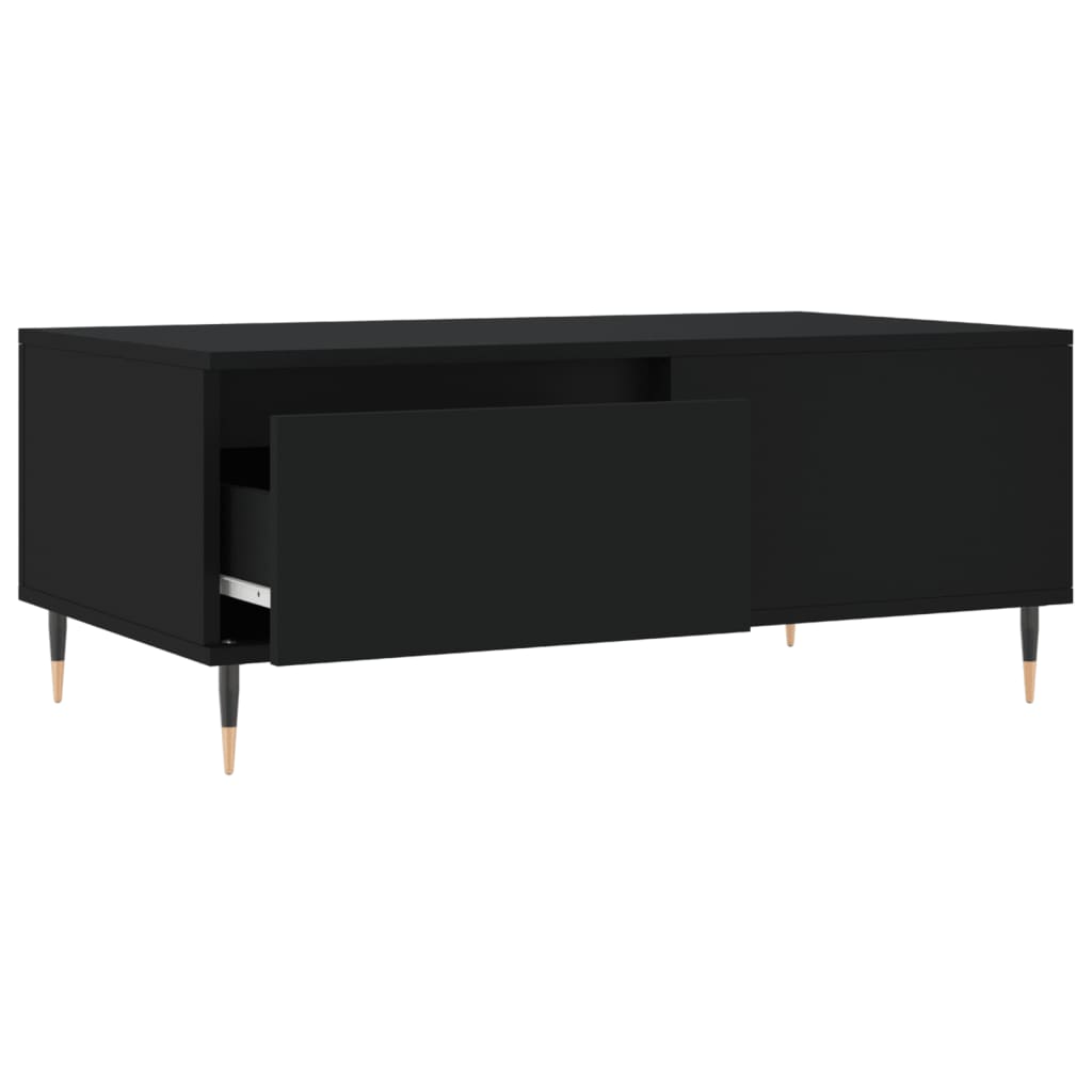 Tavolino da Salotto Nero 90x50x36,5 cm in Legno Multistrato 830797