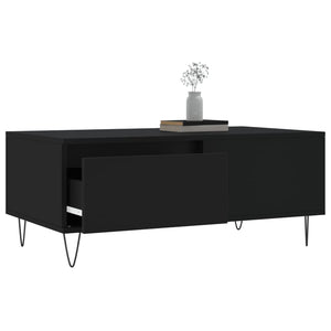 Tavolino da Salotto Nero 90x50x36,5 cm in Legno Multistrato 830805