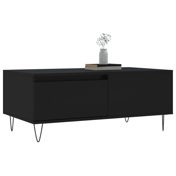 Tavolino da Salotto Nero 90x50x36,5 cm in Legno Multistrato 830805