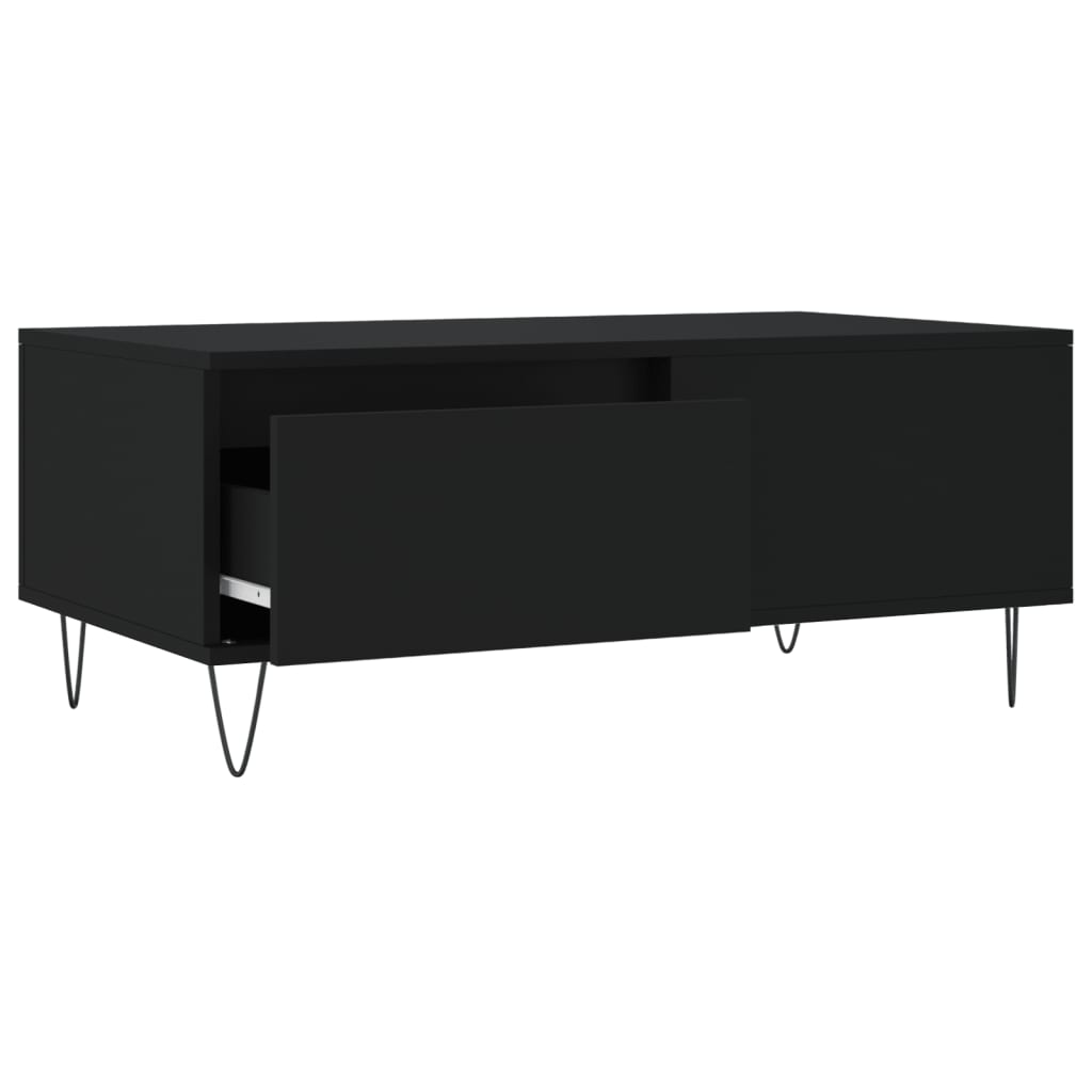 Tavolino da Salotto Nero 90x50x36,5 cm in Legno Multistrato 830805