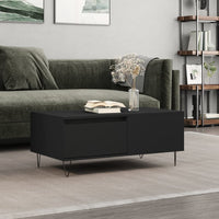 Tavolino da Salotto Nero 90x50x36,5 cm in Legno Multistrato 830805