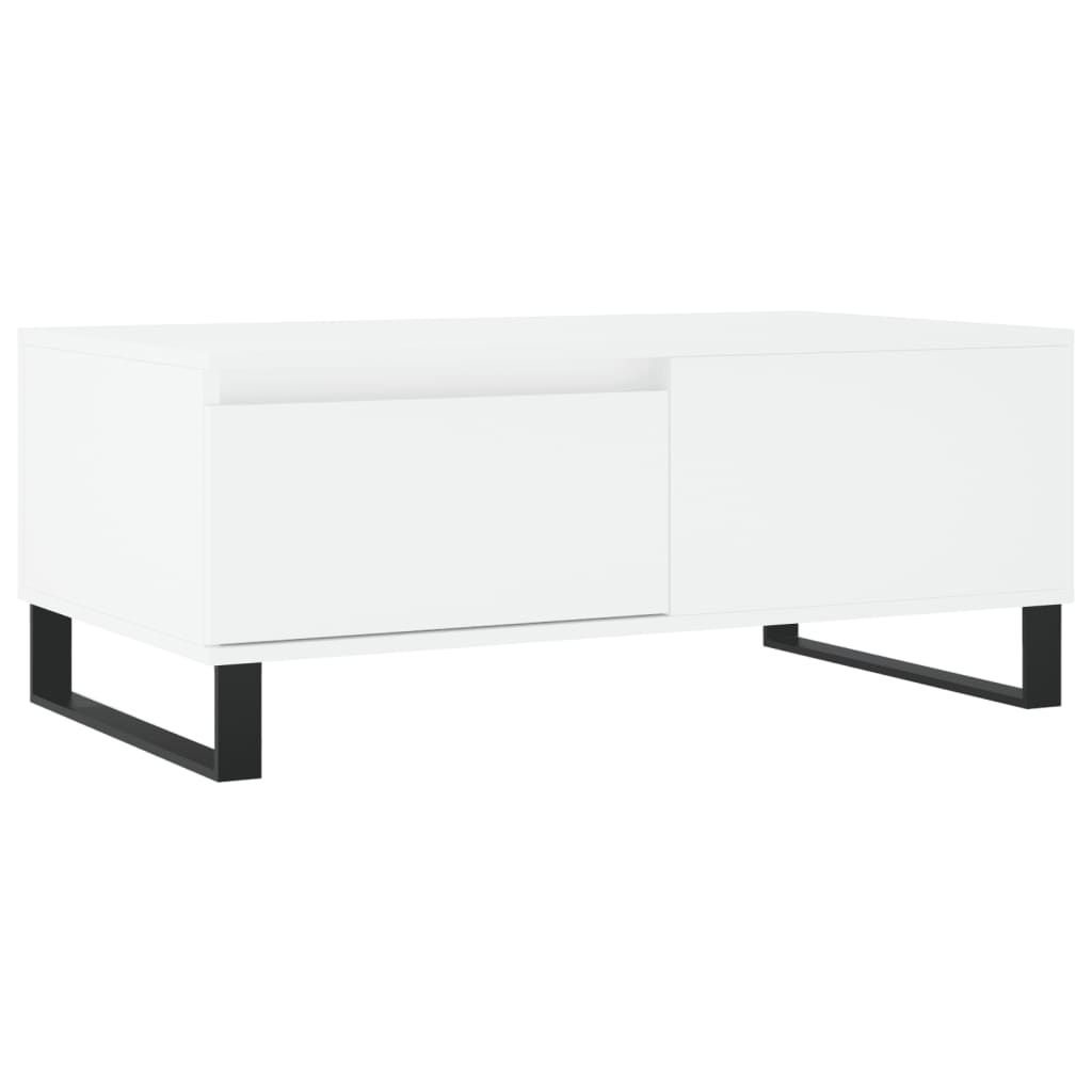 Tavolino da Salotto Bianco 90x50x36,5 cm in Legno Multistrato 830812