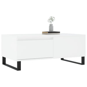 Tavolino da Salotto Bianco 90x50x36,5 cm in Legno Multistrato 830812