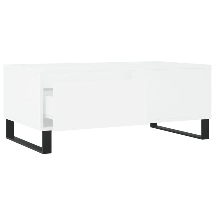 Tavolino da Salotto Bianco 90x50x36,5 cm in Legno Multistrato 830812