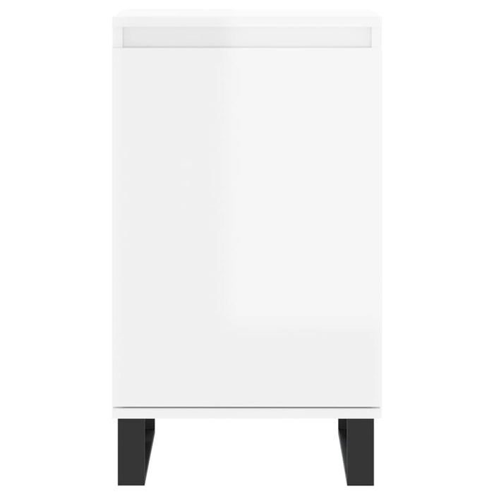 Credenza Bianco Lucido 40x35x70 cm in Legno Multistrato 831072