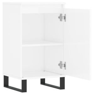 Credenza Bianco Lucido 40x35x70 cm in Legno Multistrato 831072