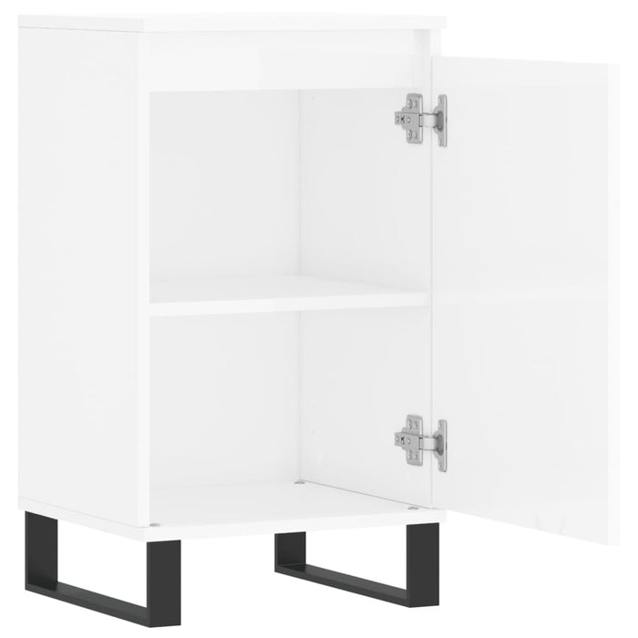 Credenza Bianco Lucido 40x35x70 cm in Legno Multistrato 831072