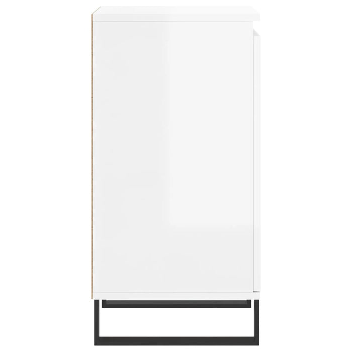 Credenza Bianco Lucido 40x35x70 cm in Legno Multistrato 831072