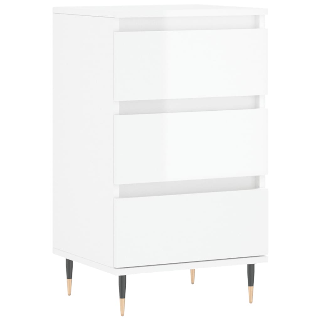 Credenza Bianco Lucido 40x35x70 cm in Legno Multistrato 831086