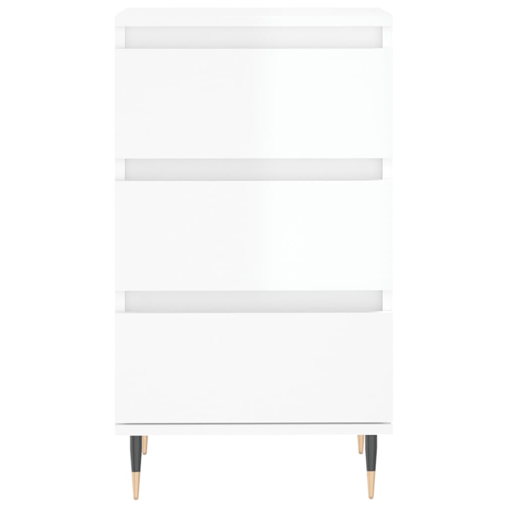 Credenza Bianco Lucido 40x35x70 cm in Legno Multistrato 831086