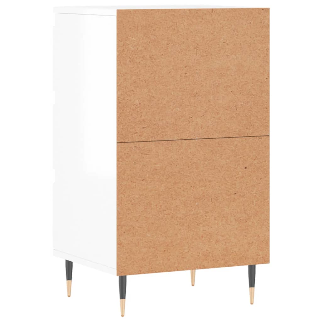 Credenza Bianco Lucido 40x35x70 cm in Legno Multistrato 831086