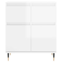 Credenza Bianco Lucido 60x35x70 cm in Legno Multistrato 831110