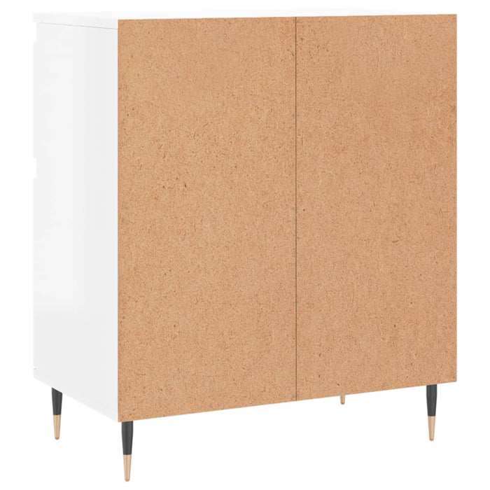 Credenza Bianco Lucido 60x35x70 cm in Legno Multistrato 831110