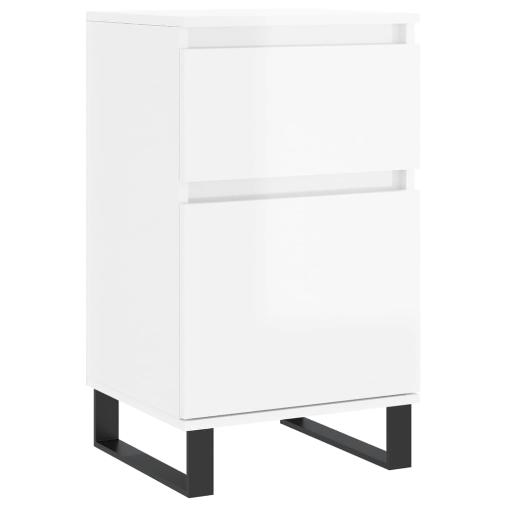 Credenza Bianco Lucido 40x35x70 cm in Legno Multistrato 831168