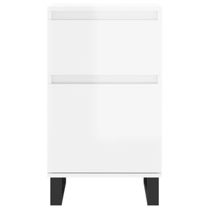 Credenza Bianco Lucido 40x35x70 cm in Legno Multistrato 831168