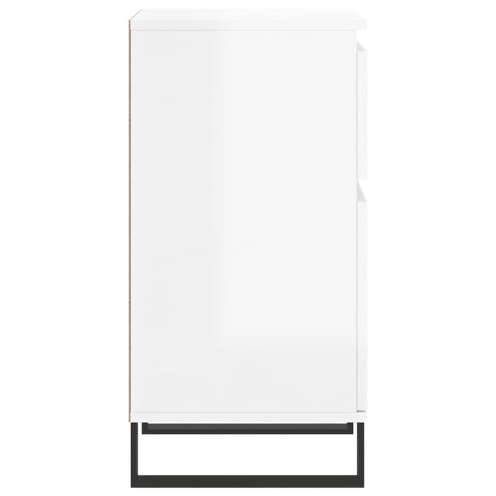 Credenza Bianco Lucido 40x35x70 cm in Legno Multistrato 831168