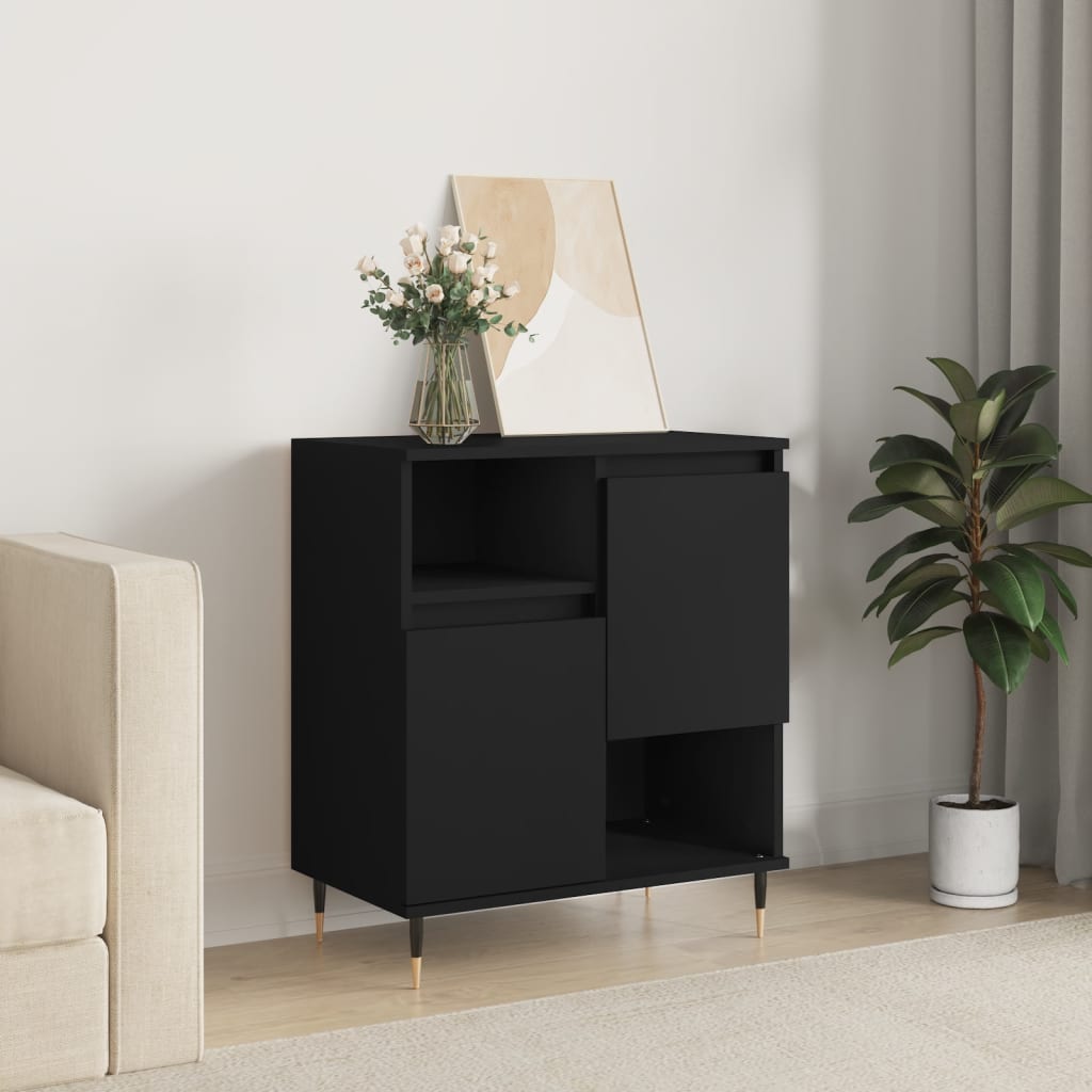 Credenza Nero 60x35x70 cm in Legno Multistrato 831181