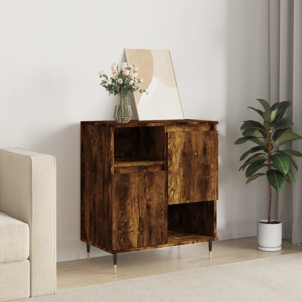 Credenza Rovere Fumo 60x35x70 cm in Legno Multistrato 831185