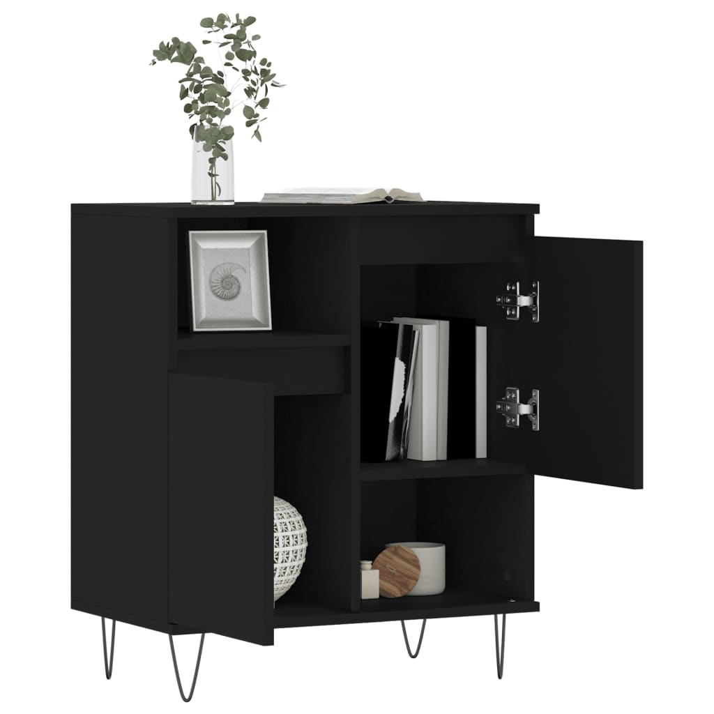 Credenza Nero 60x35x70 cm in Legno Multistrato 831189