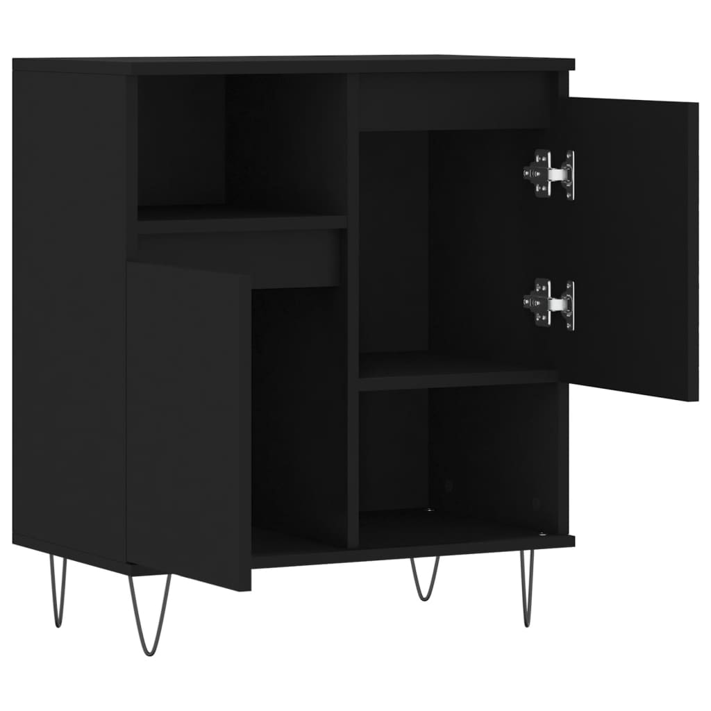 Credenza Nero 60x35x70 cm in Legno Multistrato 831189