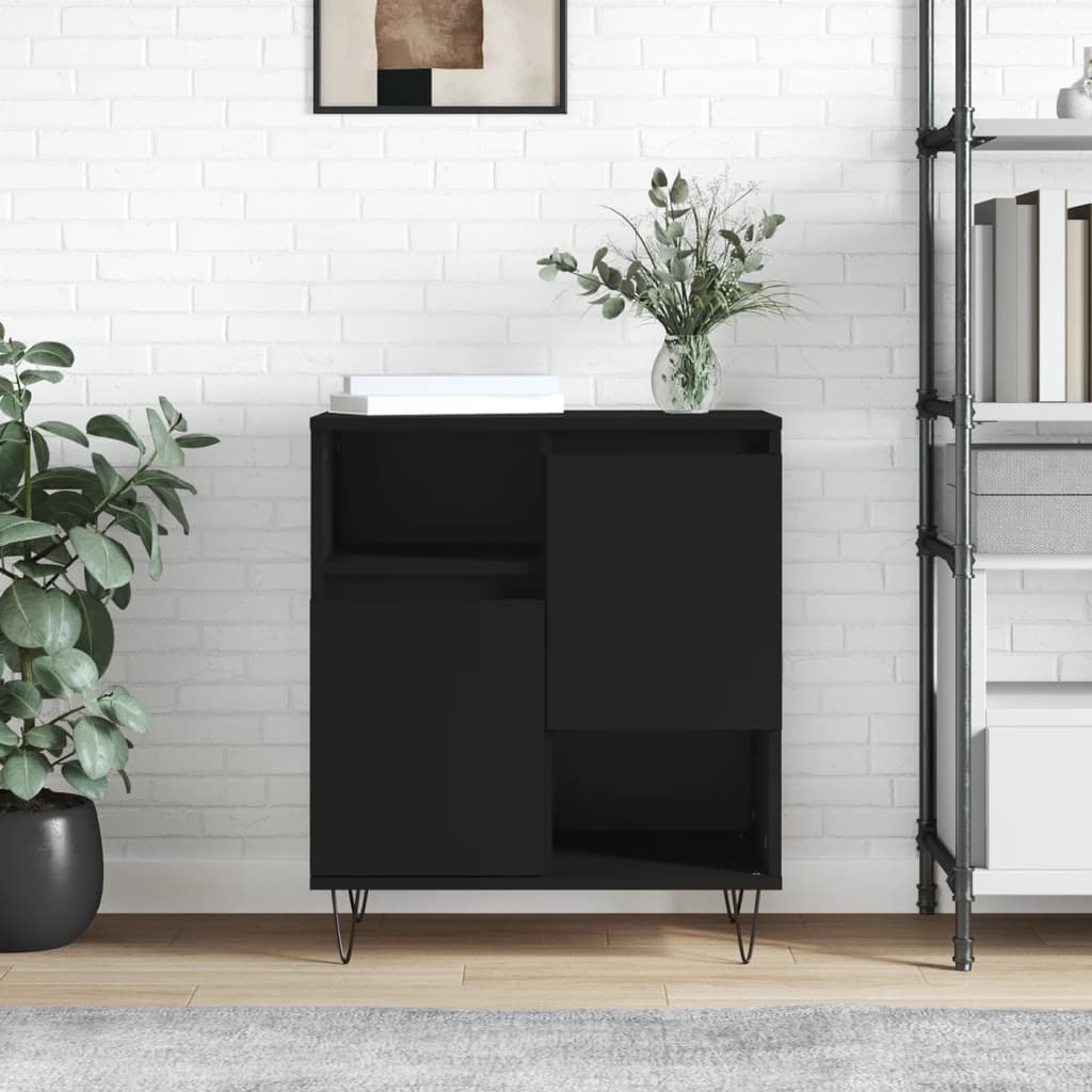 Credenza Nero 60x35x70 cm in Legno Multistrato 831189