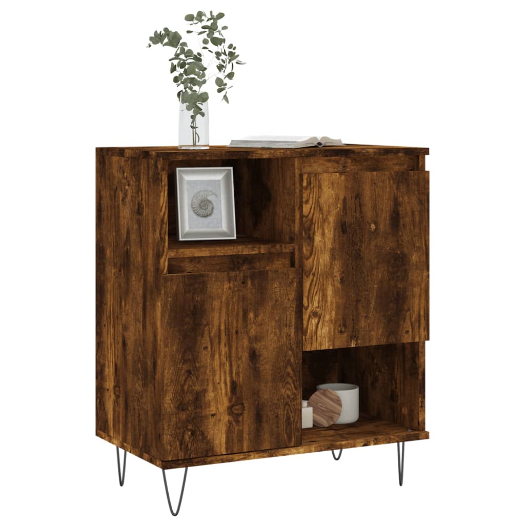 Credenza Rovere Fumo 60x35x70 cm in Legno Multistrato 831193