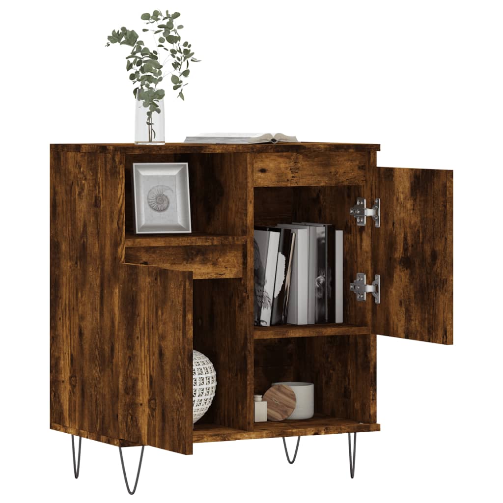 Credenza Rovere Fumo 60x35x70 cm in Legno Multistrato 831193