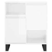 Credenza Bianco Lucido 60x35x70 cm in Legno Multistrato 831198