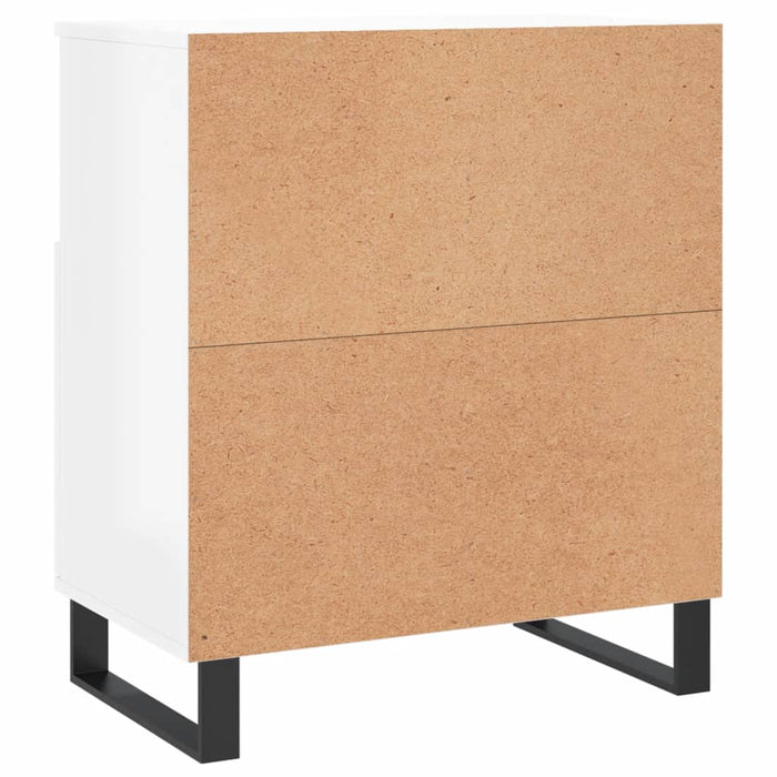 Credenza Bianco Lucido 60x35x70 cm in Legno Multistrato 831198