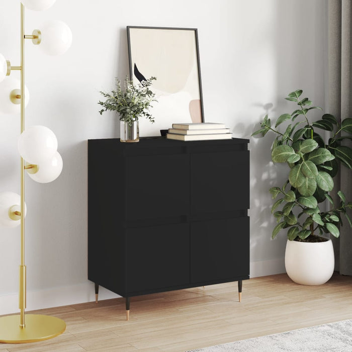 Credenza Nero 60x35x70 cm in Legno Multistrato 831205