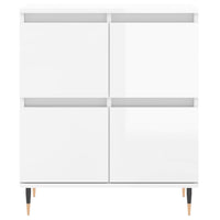 Credenza Bianco Lucido 60x35x70 cm in Legno Multistrato 831206