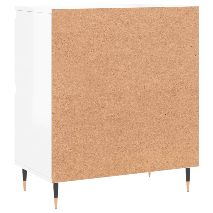 Credenza Bianco Lucido 60x35x70 cm in Legno Multistrato 831206