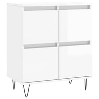 Credenza Bianco Lucido 60x35x70 cm in Legno Multistrato 831214