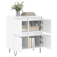 Credenza Bianco Lucido 60x35x70 cm in Legno Multistrato 831214