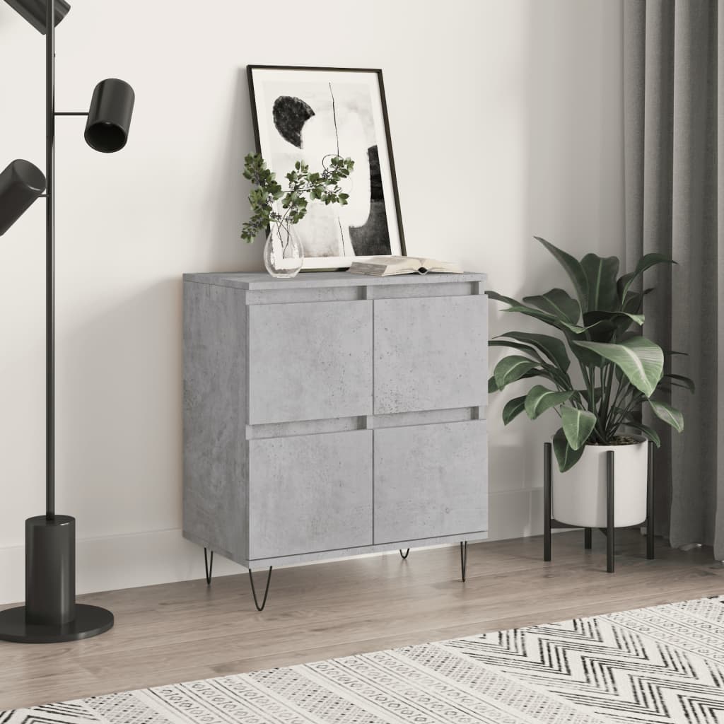 Credenza Grigio Cemento 60x35x70 cm in Legno Multistrato 831216