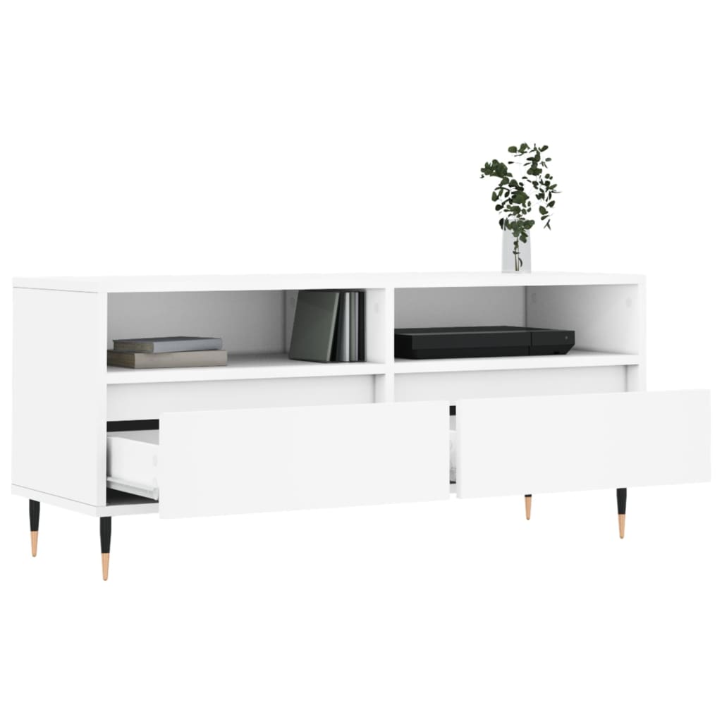 Mobile Porta TV Bianco 100x34,5x44,5 cm in Legno Multistrato 831228